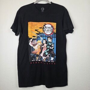 Demon Slayer Kimetsu no Yaiba Graphic T-Shirt Mens M Black Anime Manga Tee